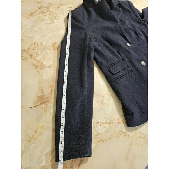 Lands End Blazer Women’s Size 8 Navy Blue Pockets Two-Button Lined Jacket - Picture 10 of 10
